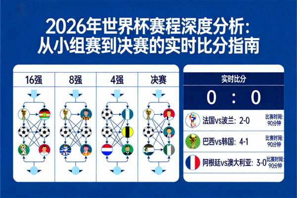 2026年世界杯赛程深度分析：从小组赛到决赛的实时比分指南 配图 展示淘汰赛晋级图与比分界面